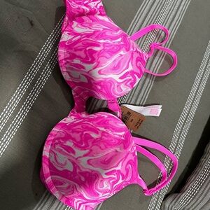 PINK Victoria's Secret Hot Pink Swirl Bikini Top